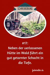 Eine Petroliumlampe steht auf einem verwitterten Holzbalken im Wald