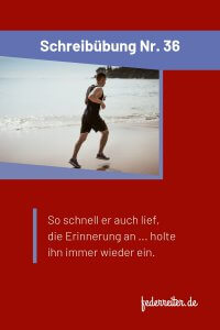 Ein joggt am Strand entlang