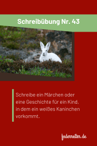 Federreiter Schreibübung Nr. 43 - Das weiße Kaninchen | Schreibimpuls Schreibidee Schreibübung