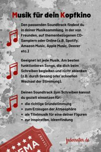 Es gibt viele Musiktitel, die als Begleitmusik für dein Kopfkino nutzen kannst.